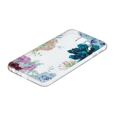 Силиконовый (TPU) чехол Deexe Pretty Glossy для Samsung Galaxy J6+ (J610) - Flowers Printing TPU