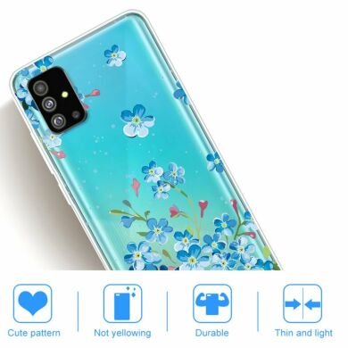 Силиконовый (TPU) чехол Deexe Pretty Glossy для Samsung Galaxy S20 (G980) - Blue Flowers