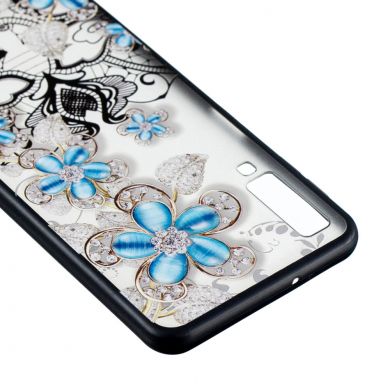 Защитный чехол UniCase Shiny Flowers для Samsung Galaxy A7 2018 (A750) - Blue Flower