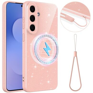 Захисний чохол Deexe Glitter Case with MagSafe для Samsung Galaxy S26 FE - Pink