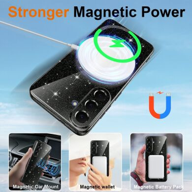 Захисний чохол Deexe Glitter Case with MagSafe для Samsung Galaxy S26 FE - Black