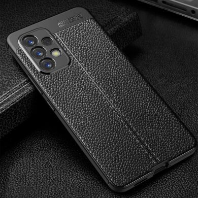 Защитный чехол Deexe Leather Cover для Samsung Galaxy A53 - Black
