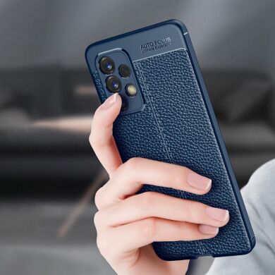 Захисний чохол Deexe Leather Cover для Samsung Galaxy A53 - Blue