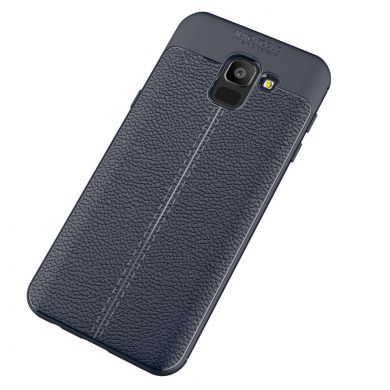 Защитный чехол Deexe Leather Cover для Samsung Galaxy J6 2018 (J600) - Dark Blue
