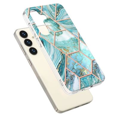 Защитный чехол Deexe Marble Pattern для Samsung Galaxy S24 - Blue
