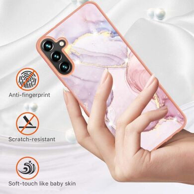 Защитный чехол Deexe Marble Style для Samsung Galaxy A55 (A556) - Purple