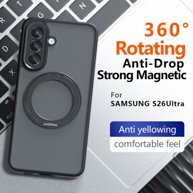 Защитный чехол Deexe Matte Skin Kickstand with MagSafe для Samsung Galaxy S26 (S942) - Black