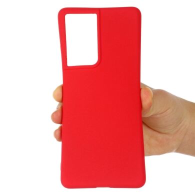 Защитный чехол Deexe Silicone Case для Samsung Galaxy S21 Ultra - Red