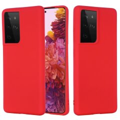 Захисний чохол Deexe Silicone Case для Samsung Galaxy S21 Ultra - Red