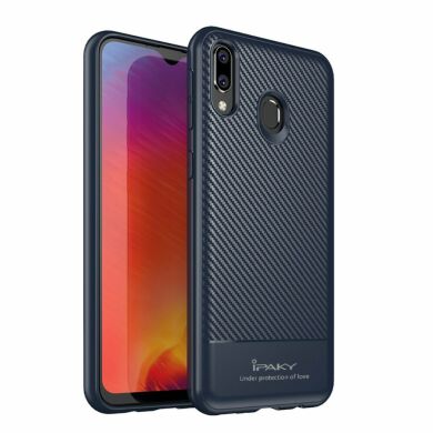 Захисний чохол IPAKY Carbon Fiber для Samsung Galaxy M20 (M205) - Blue