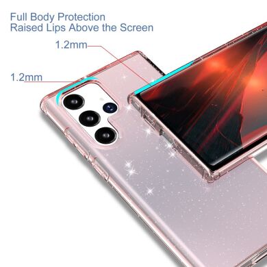 Захисний чохол UniCase Glitter Series для Samsung Galaxy S22 Ultra - Transparent Black