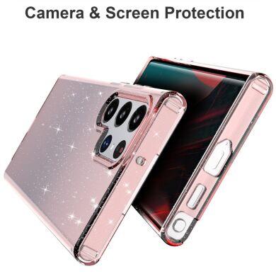 Защитный чехол UniCase Glitter Series для Samsung Galaxy S22 Ultra - Transparent Pink