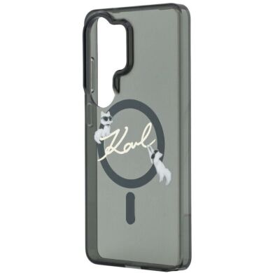 Захисний чохол Karl Lagerfeld IML Choupettes Karl Script Logo MagSafe для Samsung Galaxy S26 Ultra (KLHMS26L5HKSCAK) - Black