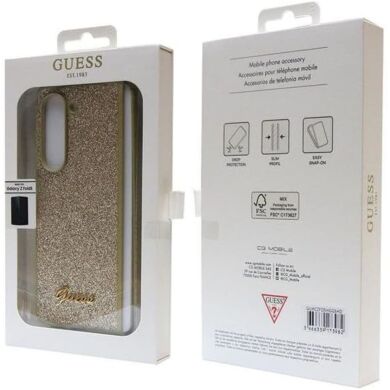 Защитный чехол Guess Glitter Script для Samsung Galaxy Fold 5 - Gold