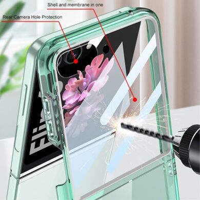 Защитный чехол GKK Translucent для Samsung Galaxy Flip 6 - Transparent Green