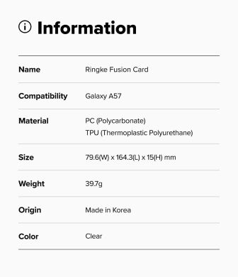 Захисний чохол Ringke Fusion Card для Samsung Galaxy A57 (A576) 8800328818019 - Clear