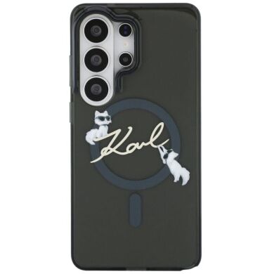 Захисний чохол Karl Lagerfeld IML Choupettes Karl Script Logo MagSafe для Samsung Galaxy S26 Ultra (KLHMS26L5HKSCAK) - Black