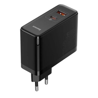 Сетевое зарядное устройство Baseus GaN5 Pro Fast Charger C+U 100W + кабель Type-C to Type-C (100W, 1m) CCGP090201 - Black