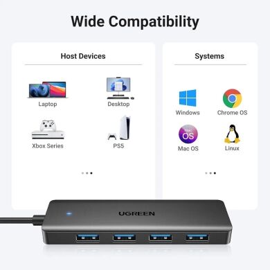USB HUB UGREEN CM219 4 in 1 USB to 4USB 3.0 (25851) - Black