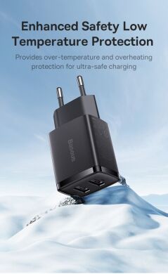 Мережевий зарядний пристрій Baseus Compact Charger 2U (10.5W) CCXJ010201 - Black