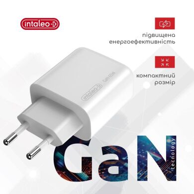 Сетевое зарядное устройство Intaleo TCG65GAN 65W GaN Charger - White