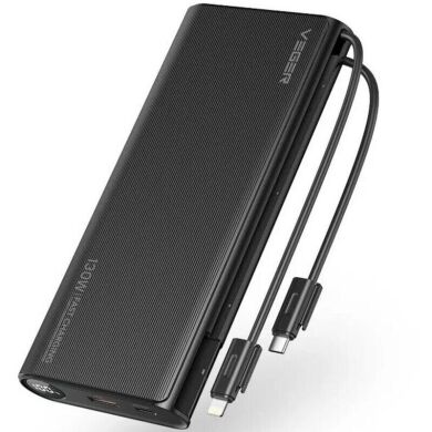 Внешний аккумулятор VEGER TCE130 PD130W (25000mAh) + кабель Type-C + Lightning - Black