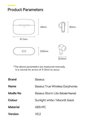Беспроводные наушники Baseus Bowie M2 True Wireless Earphones (NGTW140002) - White