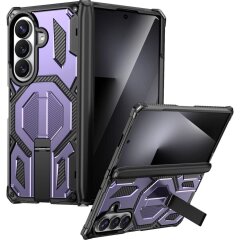 Защитный чехол Deexe Tank Stand для Samsung Galaxy Fold 8 Ultra / Fold 7 - Purple
