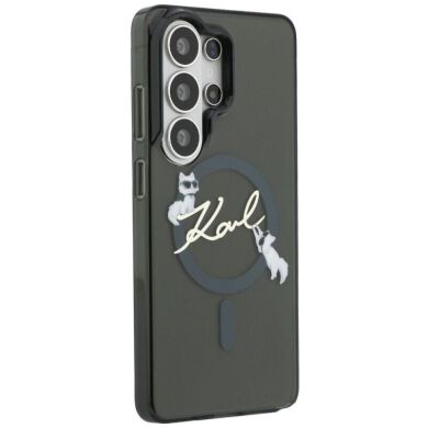 Захисний чохол Karl Lagerfeld IML Choupettes Karl Script Logo MagSafe для Samsung Galaxy S26 Ultra (KLHMS26L5HKSCAK) - Black