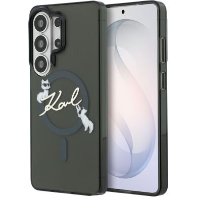Захисний чохол Karl Lagerfeld IML Choupettes Karl Script Logo MagSafe для Samsung Galaxy S26 Ultra (KLHMS26L5HKSCAK) - Black
