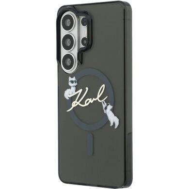 Захисний чохол Karl Lagerfeld IML Choupettes Karl Script Logo MagSafe для Samsung Galaxy S26 Ultra (KLHMS26L5HKSCAK) - Black