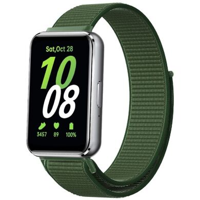 Ремешок Deexe Nylon Loop для Samsung Galaxy Fit 3 - Army Green