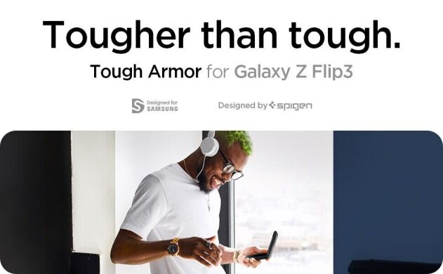 Защитный чехол Spigen (SGP) Tough Armor (FF) для Samsung Galaxy Flip 3 - Black