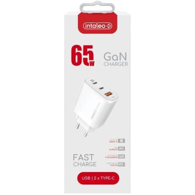 Сетевое зарядное устройство Intaleo TCG65GAN 65W GaN Charger - White