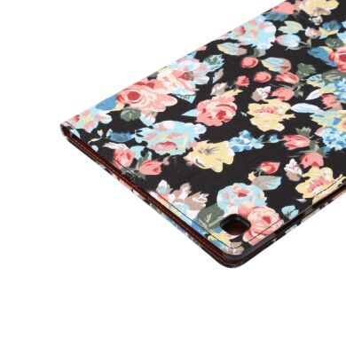 Чехол Deexe Peony Pattern для Samsung Galaxy Tab A7 10.4 (2020) - Black