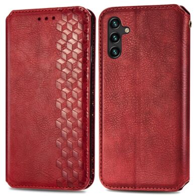 Чехол Deexe Rhombus Wallet для Samsung Galaxy A13 5G (A136) / A04s (A047) - Red