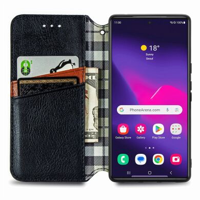 Чехол Deexe Rhombus Wallet для Samsung Galaxy S26 Ultra (S948) - Black
