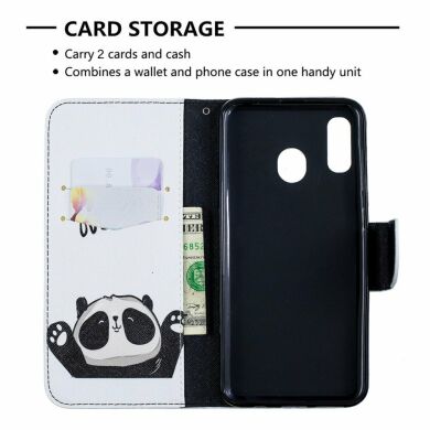 Чехол-книжка Deexe Color Wallet для Samsung Galaxy A30 (A305) / A20 (A205) - Cute Panda