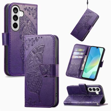 Чохол UniCase Butterfly Pattern для Samsung Galaxy A57 (A576) - Dark Purple