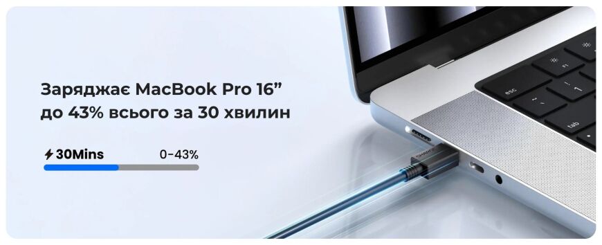 Кабель Sharge Type-C to Type-C (60W, 0.6m) - White