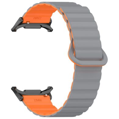 Ремінець Deexe Magnetic Band для Samsung Galaxy Watch Ultra (47mm) - Grey / Orange