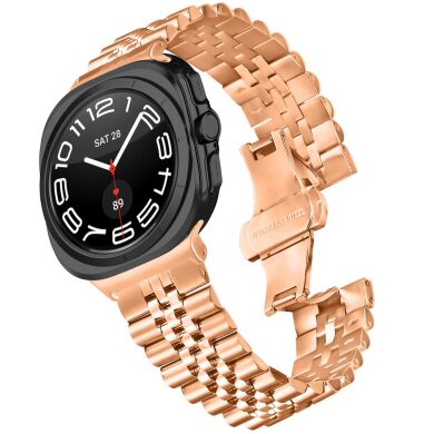 Ремешок Deexe Stainless Steel QuickFit для Samsung Galaxy Watch 8 (40/44mm) / 8 Classic / Ultra (2025) - Rose Gold