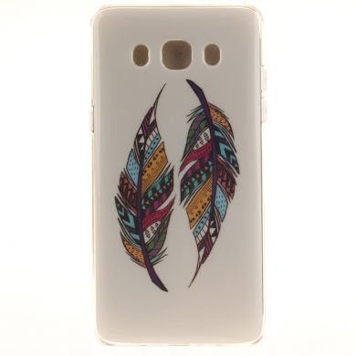 Силиконовая накладка Deexe Life Style для Samsung Galaxy J5 2016 (J510) - Feather Pattern