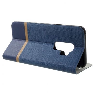 Чехол-книжка Deexe Lines Texture для Samsung Galaxy S9 Plus (G965) - Blue
