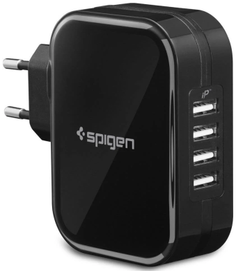 Мережевий зарядний пристрій Spigen (SGP) F401 (4USB) - Black