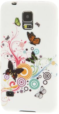 Силиконовая накладка Deexe Flower Pattern для Samsung S5 mini (G800) - Butterfly Pattern