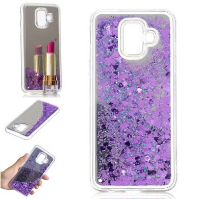 Силиконовая (TPU) накладка Deexe Fashion Glitter для Samsung Galaxy J6 2018 (J600) - Purple
