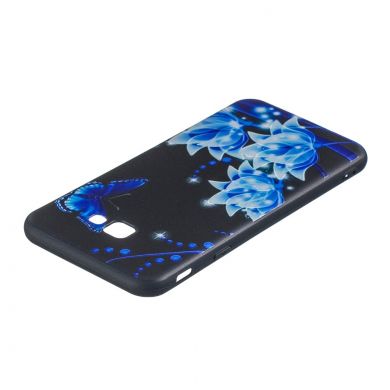 Силиконовый (TPU) чехол Deexe Life Style для Samsung Galaxy J4+ (J415) - Blue Flower and Butterfly