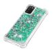 Силиконовый (TPU) чехол Deexe Liquid Glitter для Samsung Galaxy A03s (A037) - Green Hearts. Фото 4 из 7