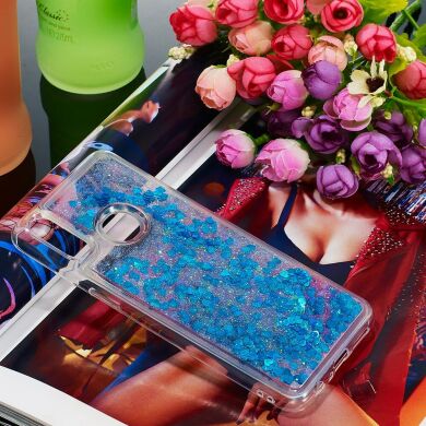 Силиконовый (TPU) чехол Deexe Liquid Glitter для Samsung Galaxy A10s (A107) - Blue